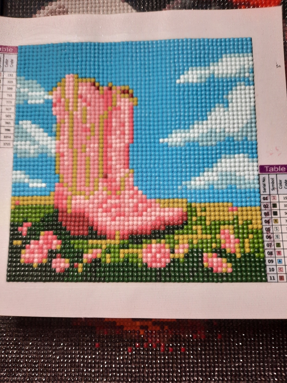 Pink Cowboy Boot Diamond Painting Canvas